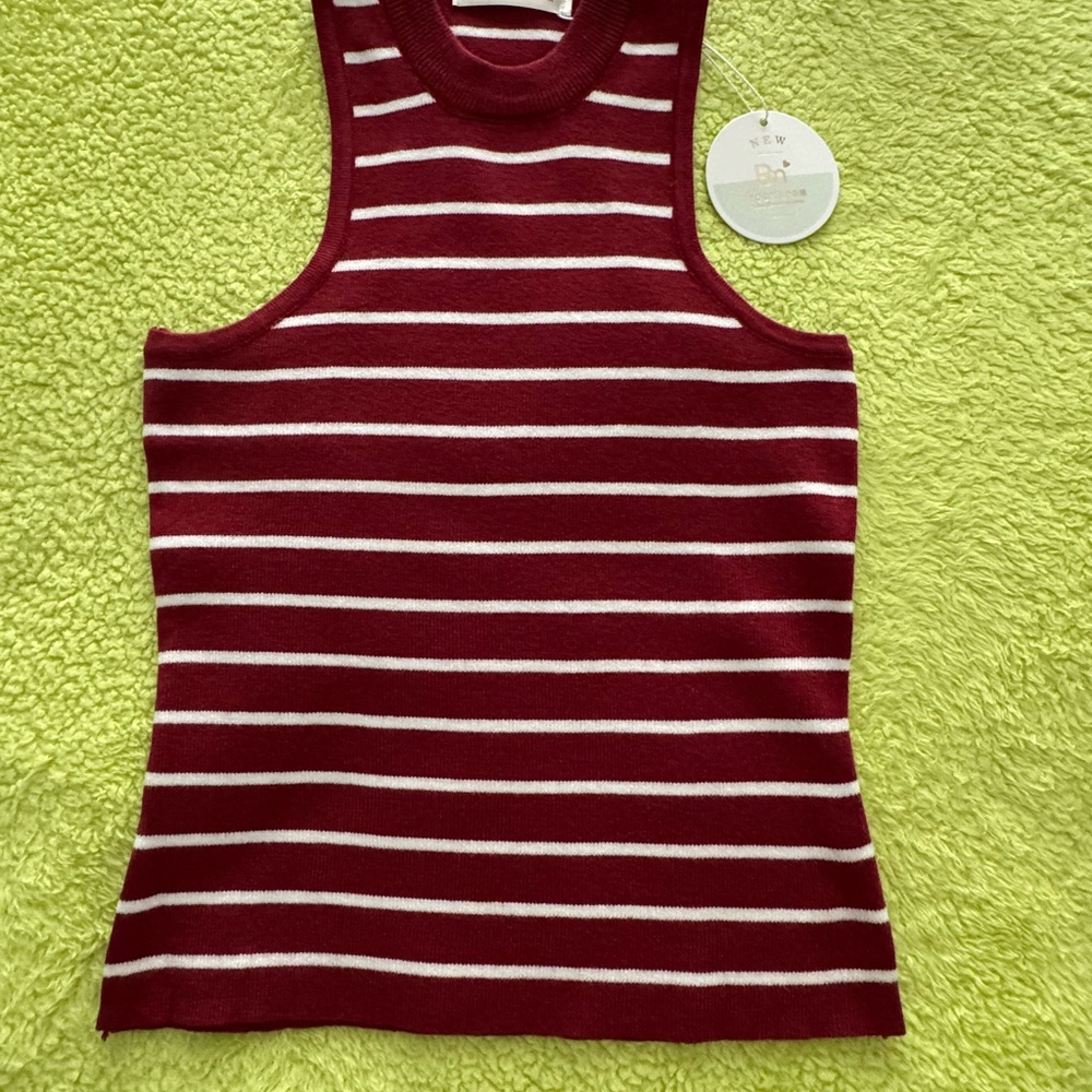 Striped Red and White Women's Knitted Top